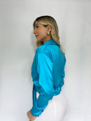 Blusa Manga Larga Satin Amarrar
