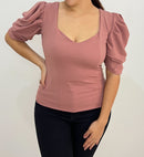 Blusa Manga Corta Globo