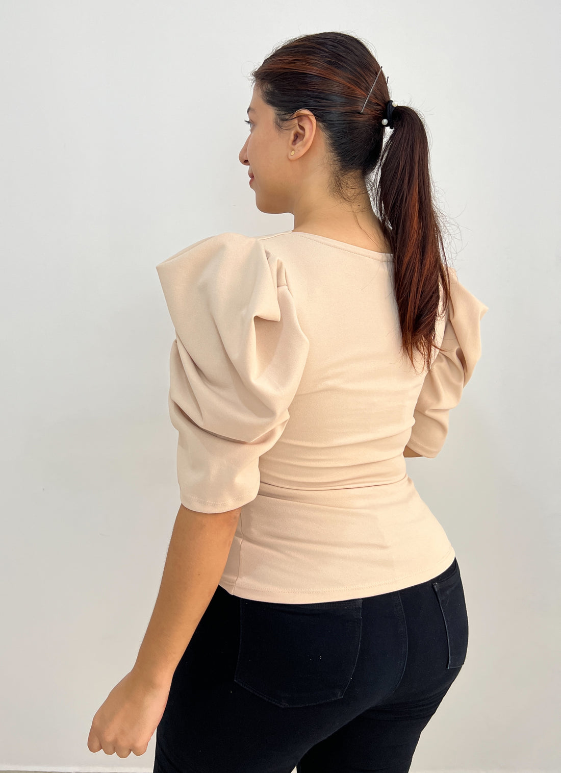 Blusa Manga Corta Globo