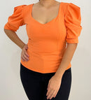 Blusa Manga Corta Globo