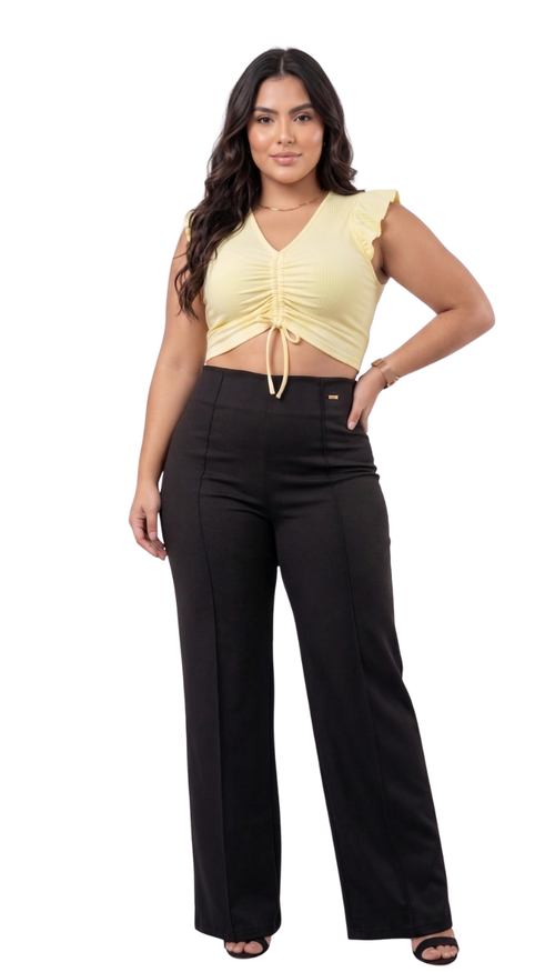 Pantalon Tiro Alto Scuba Lisa Plus