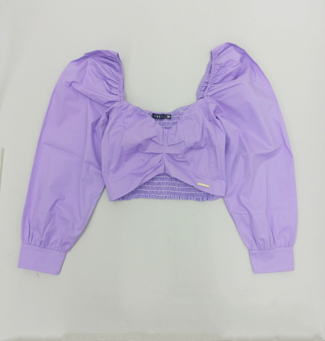 Blusa Corta Manga Larga Espalda Resorte