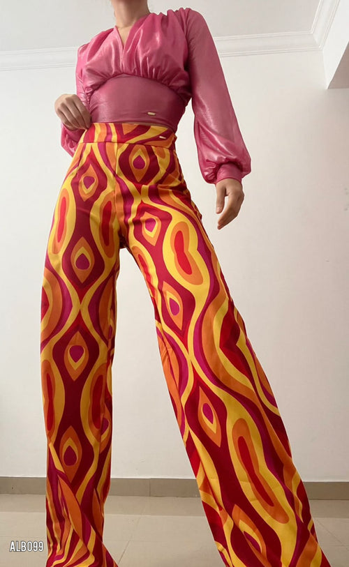 Pantalon Estampado Bota Recta