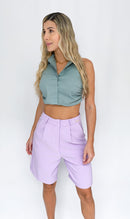 Crop Top Botones Escote Espalda