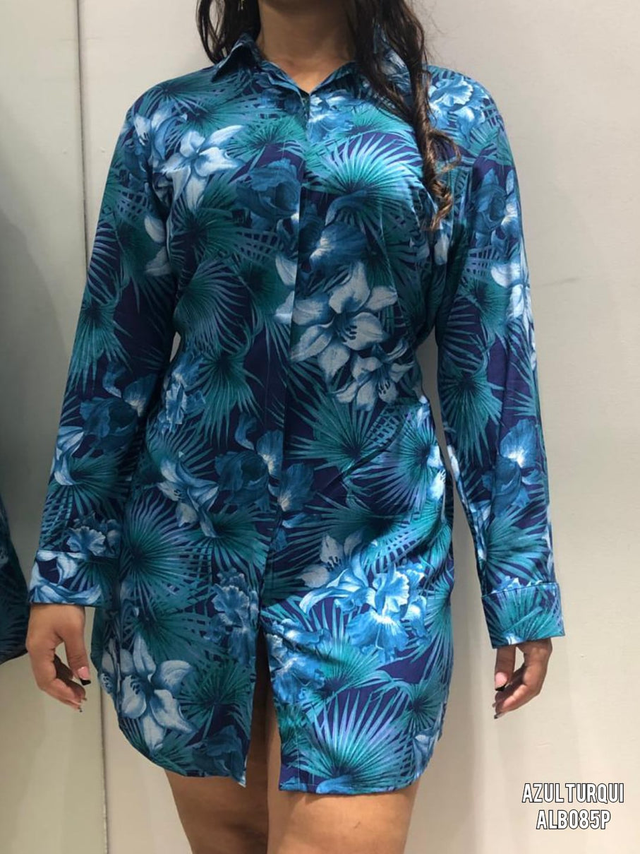 Vestido Bluson Estampado Plus