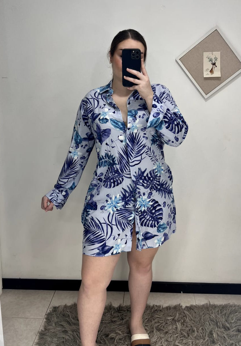 Vestido Bluson Estampado Plus