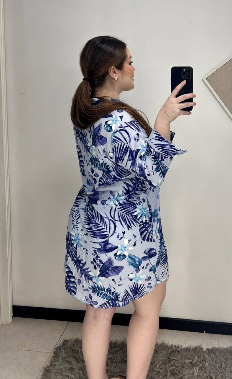 Vestido Bluson Estampado Plus