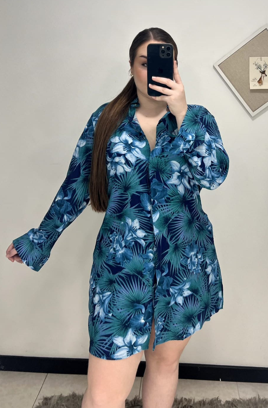 Vestido Bluson Estampado Plus