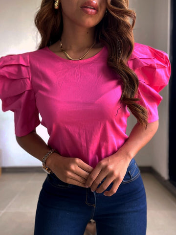 Blusa Manga Corta Bombacha Amarrar Atrás