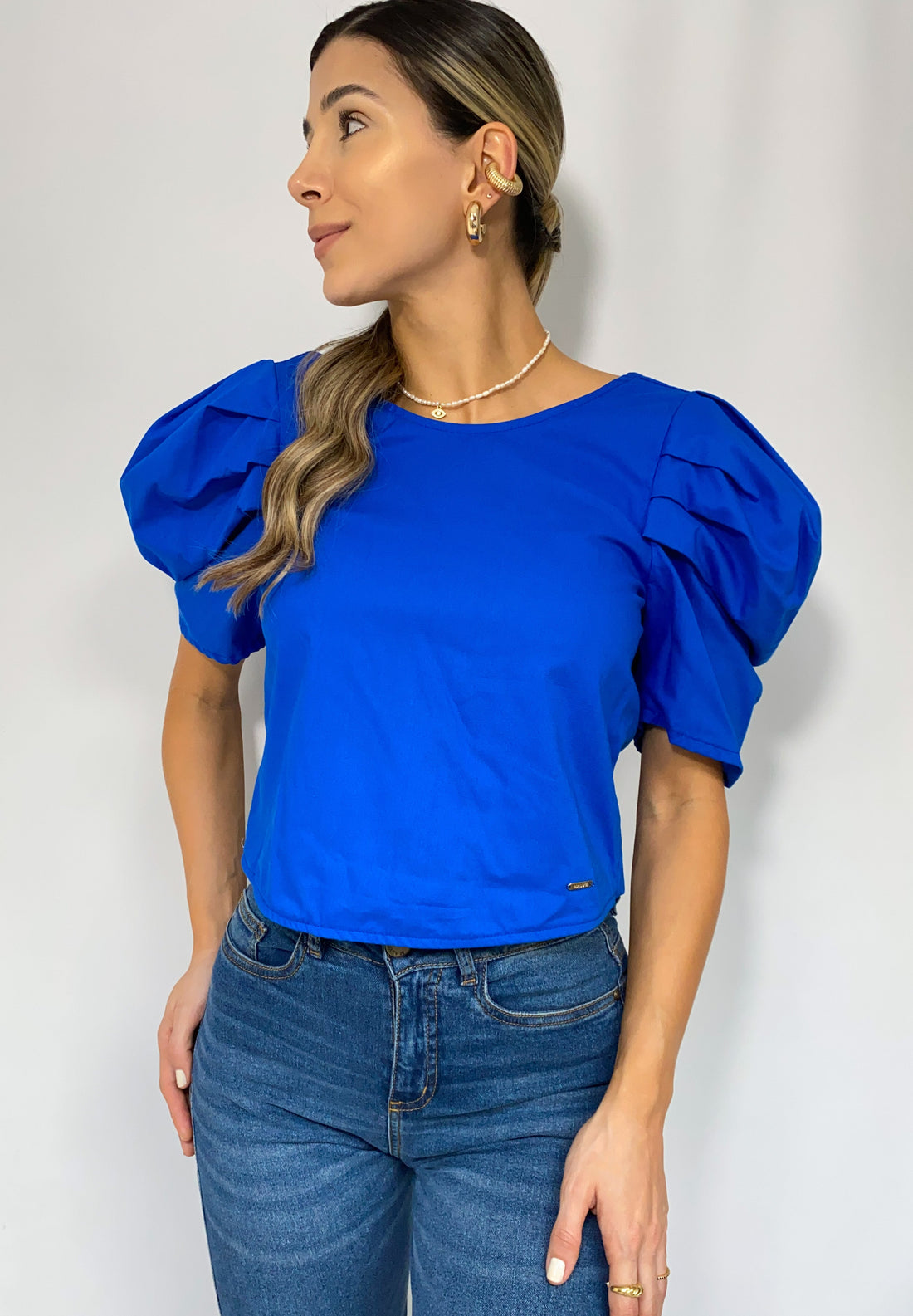 Blusa Manga Corta Bombacha Amarrar Atras