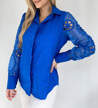 Camisera Popelina Manga Larga Encaje