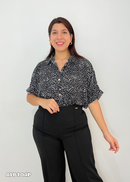 Camisera Manga Corta Estampada Botones
