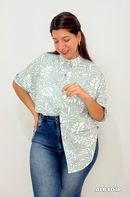 Camisera Manga Corta Estampada Botones