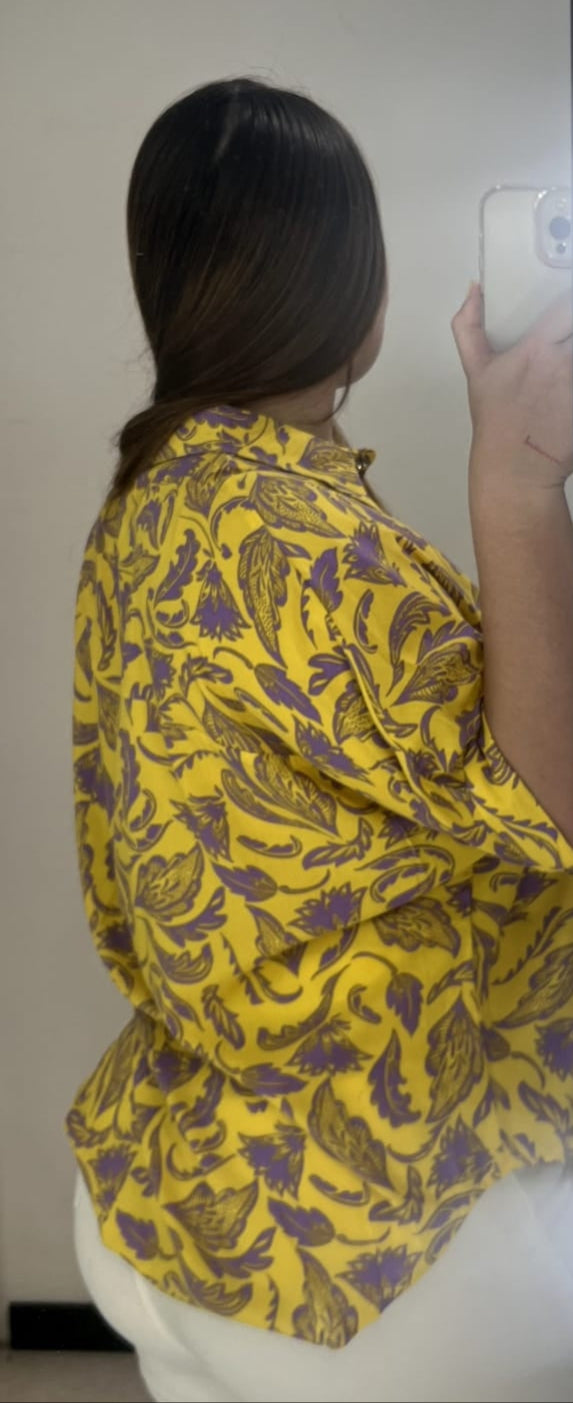 Camisera Manga Corta Estampada Botones