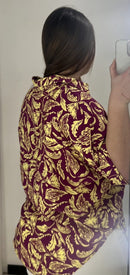 Camisera Manga Corta Estampada Botones