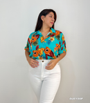 Camisera Manga Corta Estampada Botones