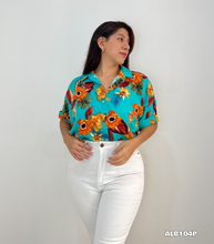 Cargar imagen en el visor de la galería, Camisera manga corta estampada talla plus
