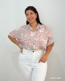 Camisera Manga Corta Estampada Botones