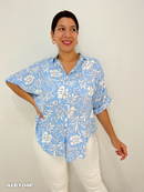 Camisera Manga Corta Estampada Botones