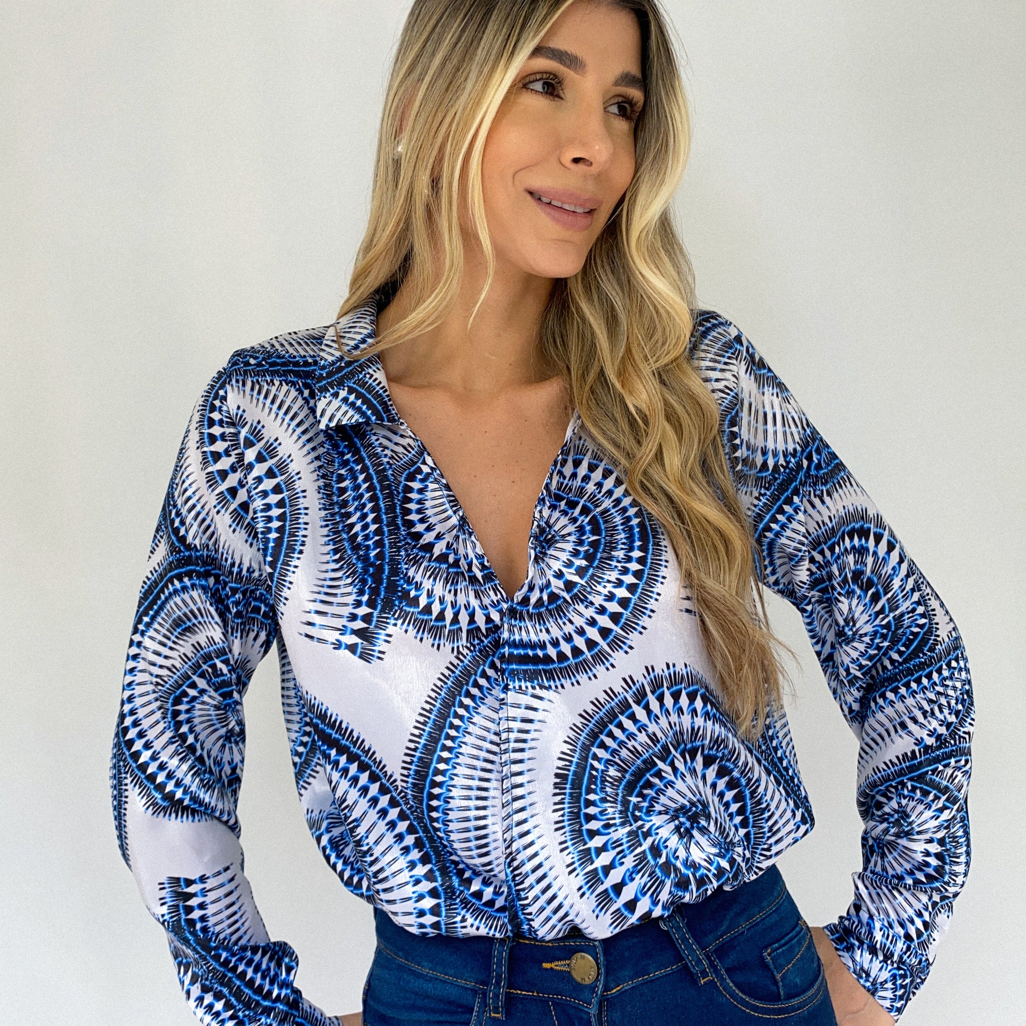 Camisera Escote Cruzado Estampampada