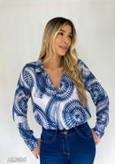 Camisera Escote Cruzado Estampampada