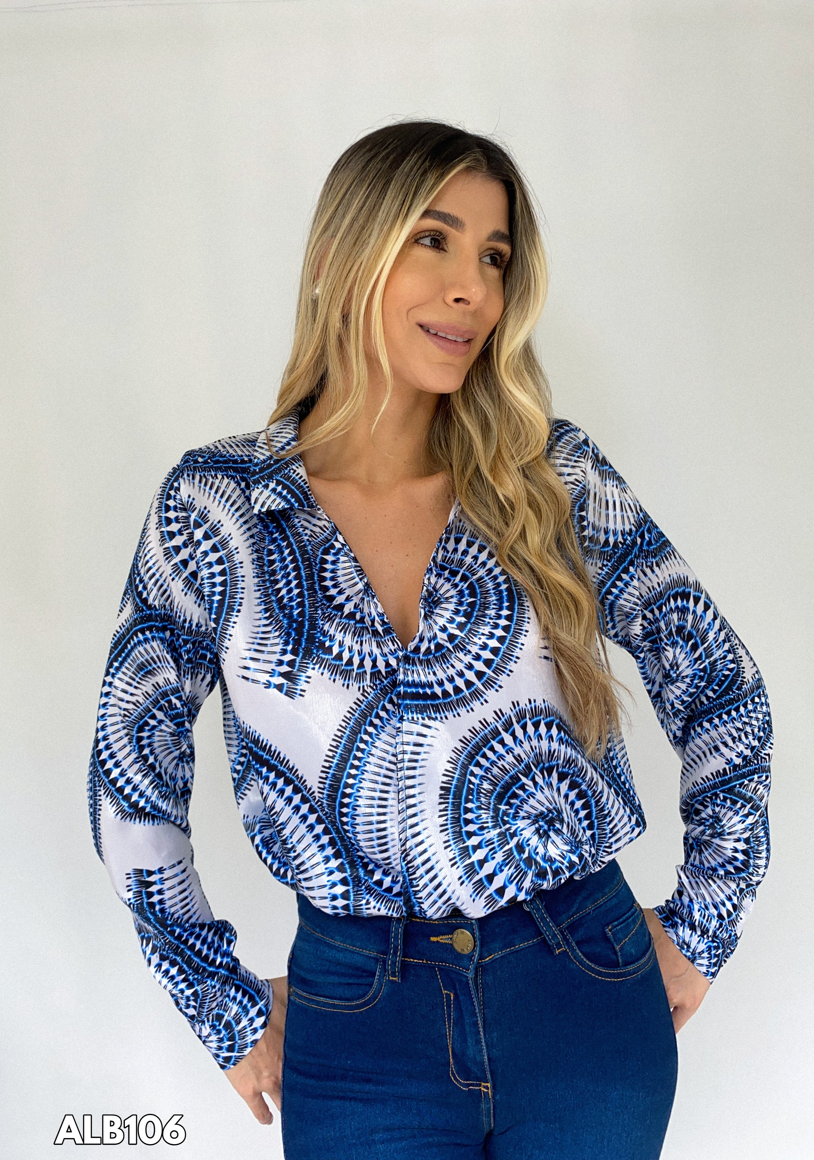 Camisera Escote Cruzado Estampampada