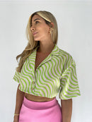 Camisera Abierta Espalda Estampada