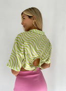 Camisera Abierta Espalda Estampada
