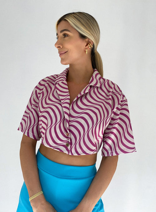 Camisera Abierta Espalda Estampada