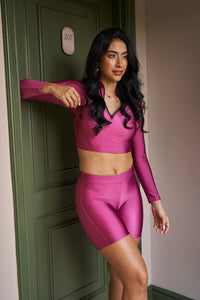 Conjunto blusa manga larga cierre