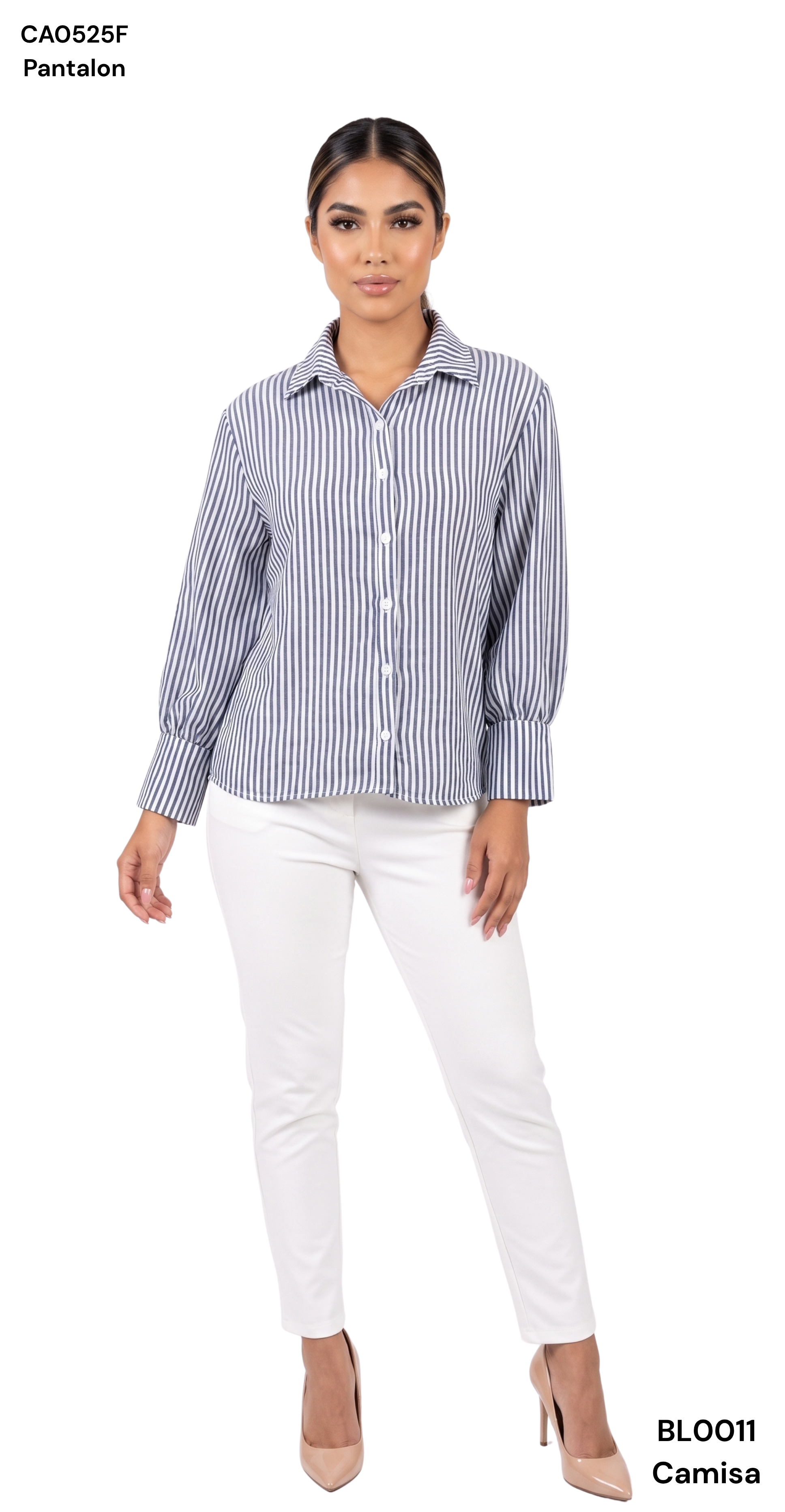 Camisa Oversize Con Punos Manga Globo