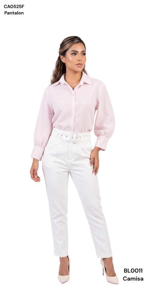Camisa Oversize Con Punos Manga Globo
