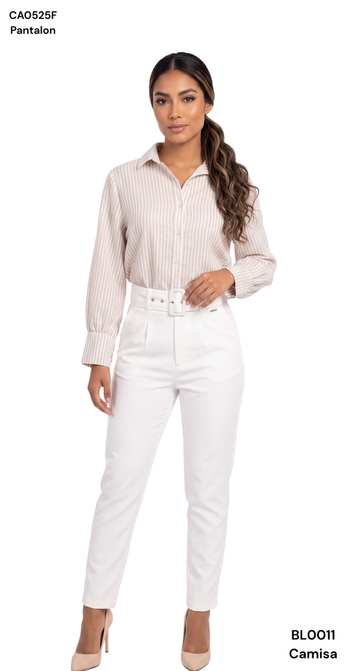Camisa Oversize Con Punos Manga Globo