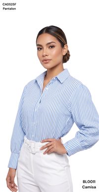 Camisa Oversize Con Punos Manga Globo