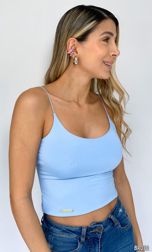 Blusa Corta Tiras Cordon Resorte