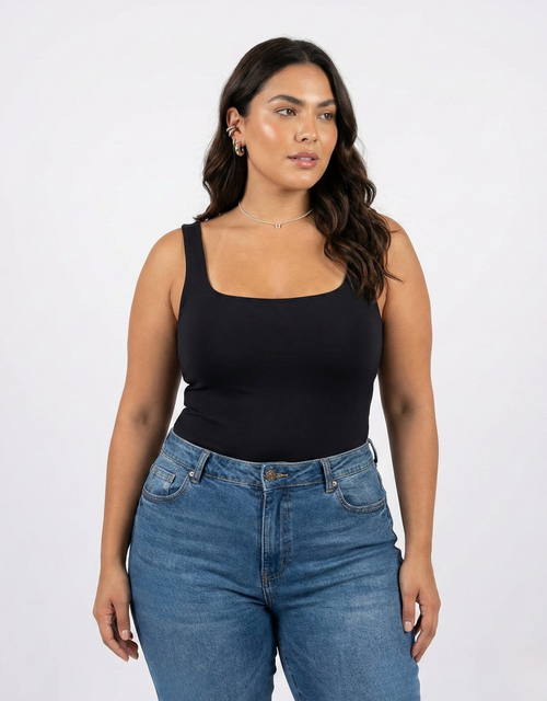 Body Manga Sisa Escote Cuadrado Amorela