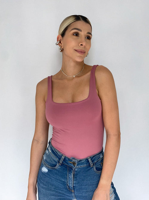 Body Manga Sisa Escote Cuadrado Amorela