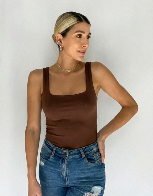 Body Manga Sisa Escote Cuadrado Amorela