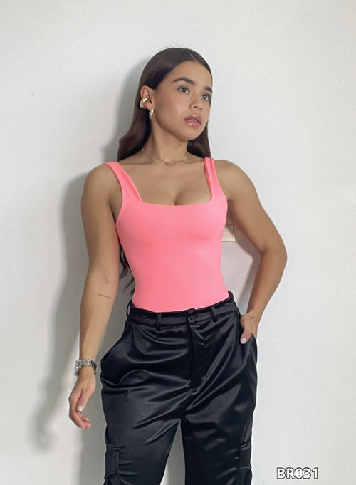 Body Manga Sisa Escote Cuadrado Amorela
