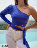 Blusa Asimetrica Amarrar Cintura