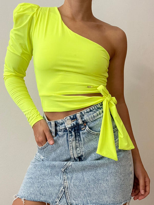 Blusa Asimetrica Amarrar Cintura