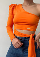 Blusa Asimetrica Amarrar Cintura