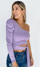 Blusa Asimetrica Amarrar Cintura
