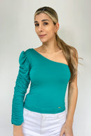 Blusa Asimetrica Manga Larga Resorte
