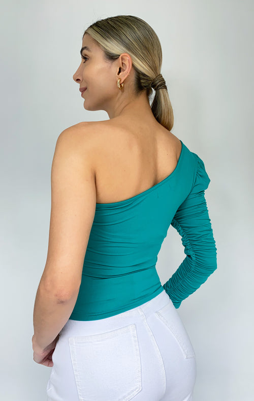 Blusa Asimetrica Manga Larga Resorte