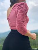 Blusa Asimetrica Manga Larga Resorte