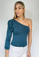 Blusa Asimetrica Manga Larga Resorte