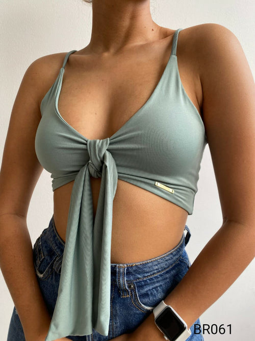 Crop Top Tiras Amarrar Busto
