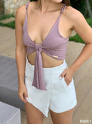 Crop Top Tiras Amarrar Busto