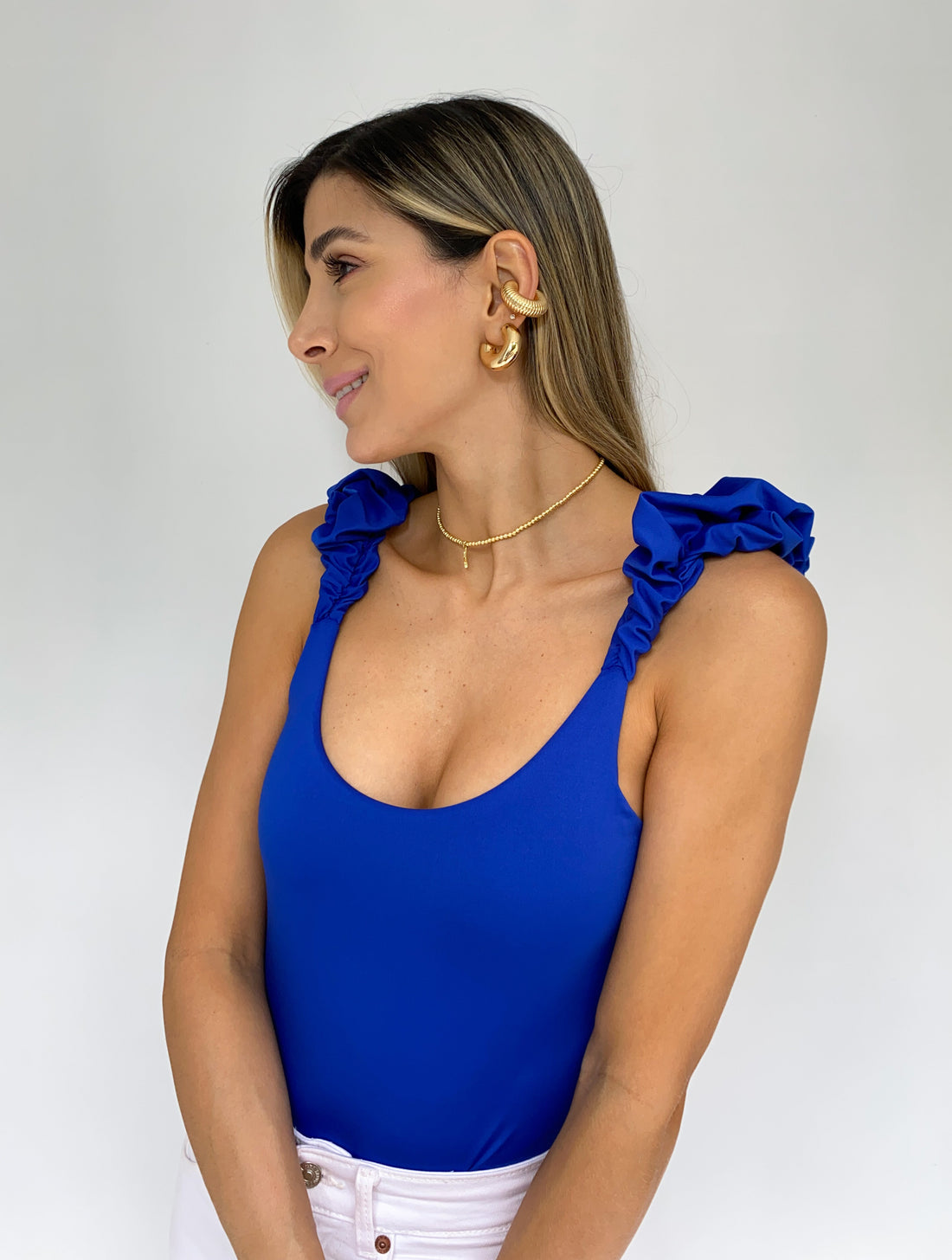 Body Licrado Tiras Runcho Cuello V